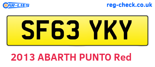 SF63YKY are the vehicle registration plates.