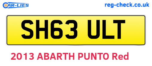 SH63ULT are the vehicle registration plates.