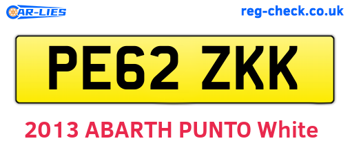 PE62ZKK are the vehicle registration plates.