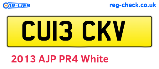 CU13CKV are the vehicle registration plates.