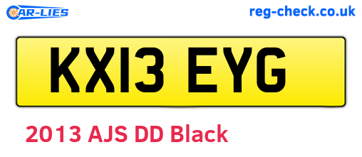 KX13EYG are the vehicle registration plates.