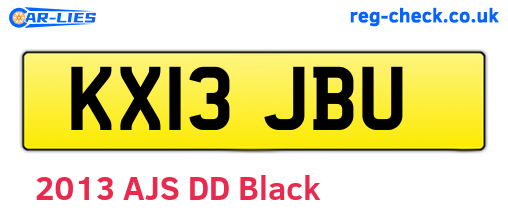 KX13JBU are the vehicle registration plates.
