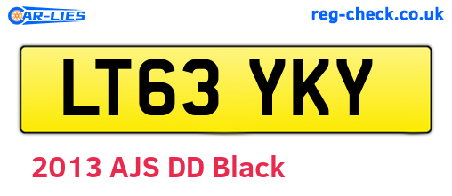 LT63YKY are the vehicle registration plates.