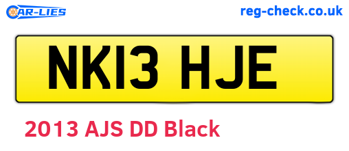 NK13HJE are the vehicle registration plates.
