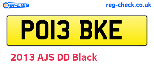 PO13BKE are the vehicle registration plates.