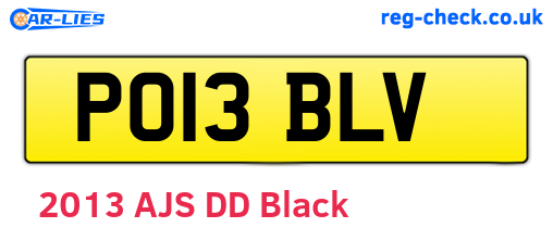 PO13BLV are the vehicle registration plates.