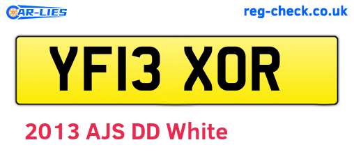 YF13XOR are the vehicle registration plates.
