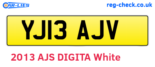 YJ13AJV are the vehicle registration plates.