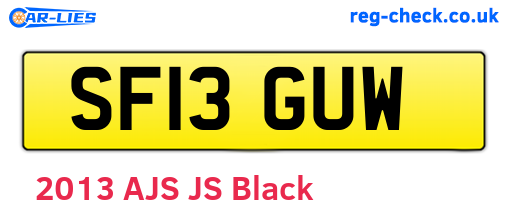 SF13GUW are the vehicle registration plates.