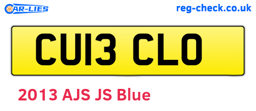 CU13CLO are the vehicle registration plates.