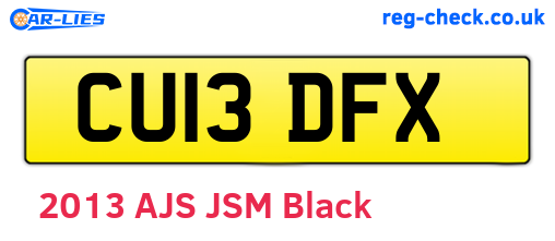 CU13DFX are the vehicle registration plates.