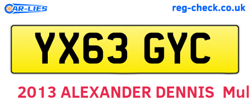 YX63GYC are the vehicle registration plates.