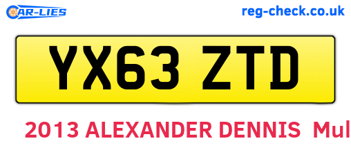YX63ZTD are the vehicle registration plates.
