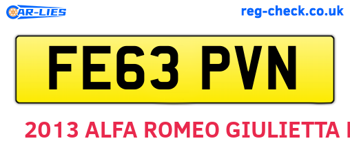 FE63PVN are the vehicle registration plates.