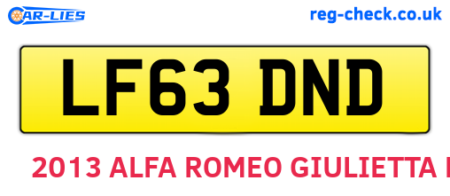 LF63DND are the vehicle registration plates.