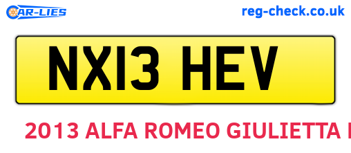 NX13HEV are the vehicle registration plates.