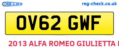 OV62GWF are the vehicle registration plates.