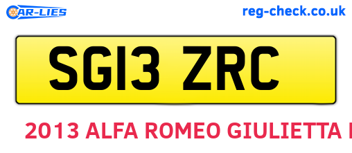 SG13ZRC are the vehicle registration plates.