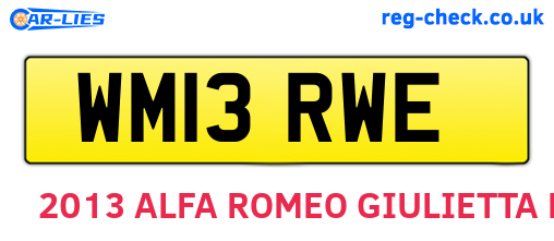 WM13RWE are the vehicle registration plates.