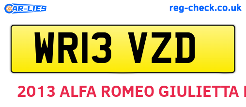 WR13VZD are the vehicle registration plates.