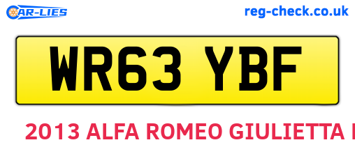WR63YBF are the vehicle registration plates.
