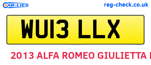 WU13LLX are the vehicle registration plates.