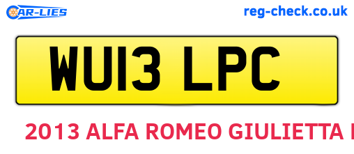 WU13LPC are the vehicle registration plates.