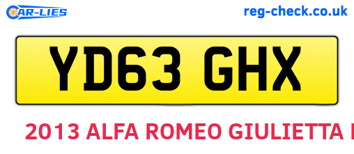 YD63GHX are the vehicle registration plates.