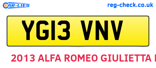 YG13VNV are the vehicle registration plates.