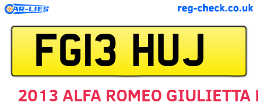 FG13HUJ are the vehicle registration plates.