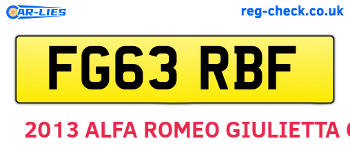 FG63RBF are the vehicle registration plates.