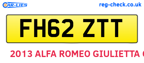 FH62ZTT are the vehicle registration plates.