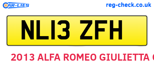 NL13ZFH are the vehicle registration plates.