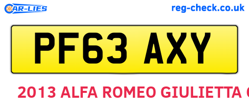 PF63AXY are the vehicle registration plates.