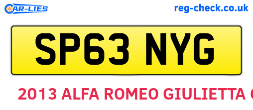 SP63NYG are the vehicle registration plates.