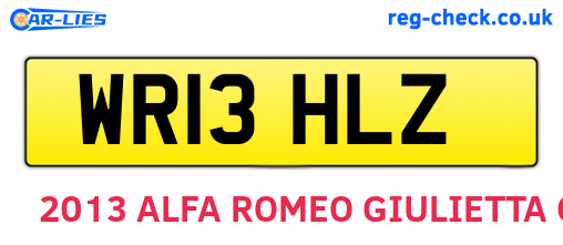 WR13HLZ are the vehicle registration plates.