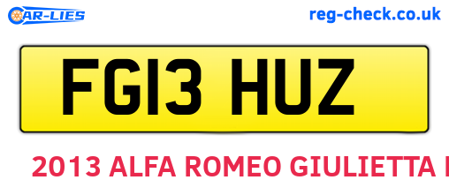 FG13HUZ are the vehicle registration plates.