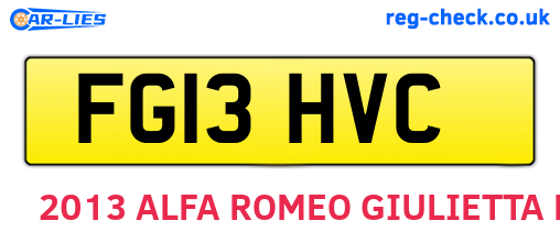 FG13HVC are the vehicle registration plates.