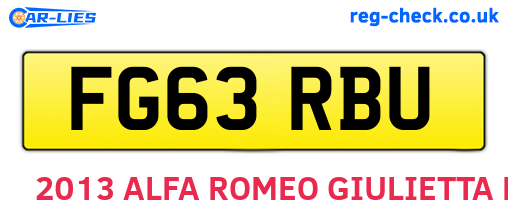 FG63RBU are the vehicle registration plates.