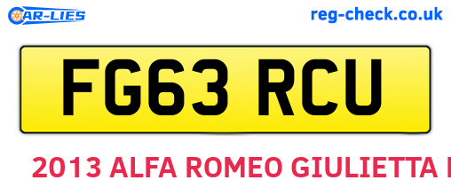 FG63RCU are the vehicle registration plates.