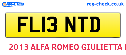FL13NTD are the vehicle registration plates.