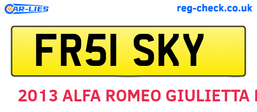FR51SKY are the vehicle registration plates.