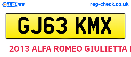 GJ63KMX are the vehicle registration plates.