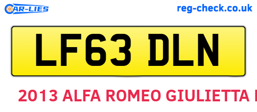 LF63DLN are the vehicle registration plates.