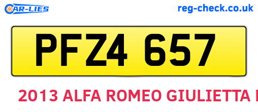 PFZ4657 are the vehicle registration plates.