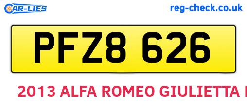 PFZ8626 are the vehicle registration plates.