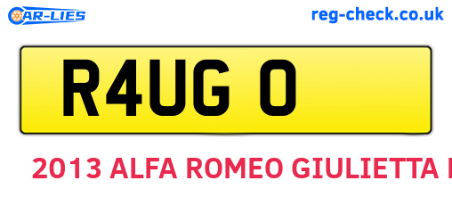 R4UGO are the vehicle registration plates.