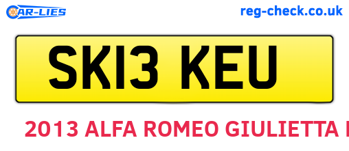 SK13KEU are the vehicle registration plates.