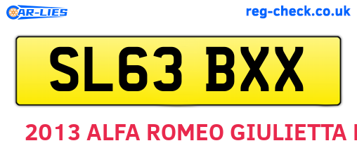 SL63BXX are the vehicle registration plates.