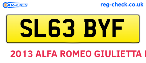 SL63BYF are the vehicle registration plates.